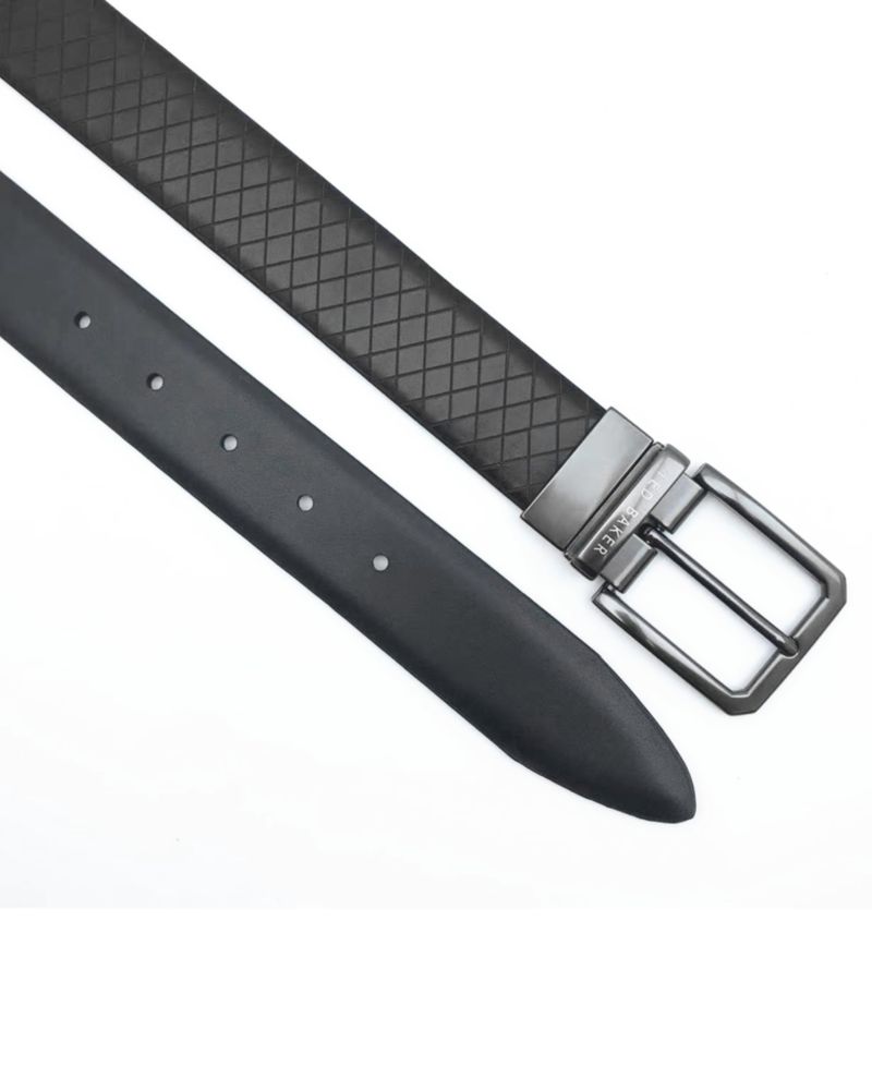 Men's Embossed Reversible Leather Belt
