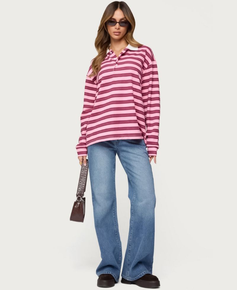 Womens Maureen Striped Polo Sweatshirt