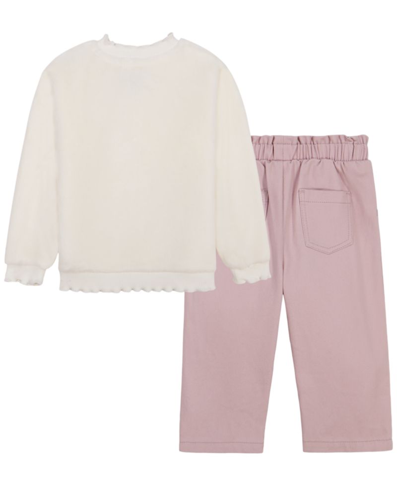 Baby Girls' Long-Sleeve Sherpa Top and Pants, 2-Piece Set