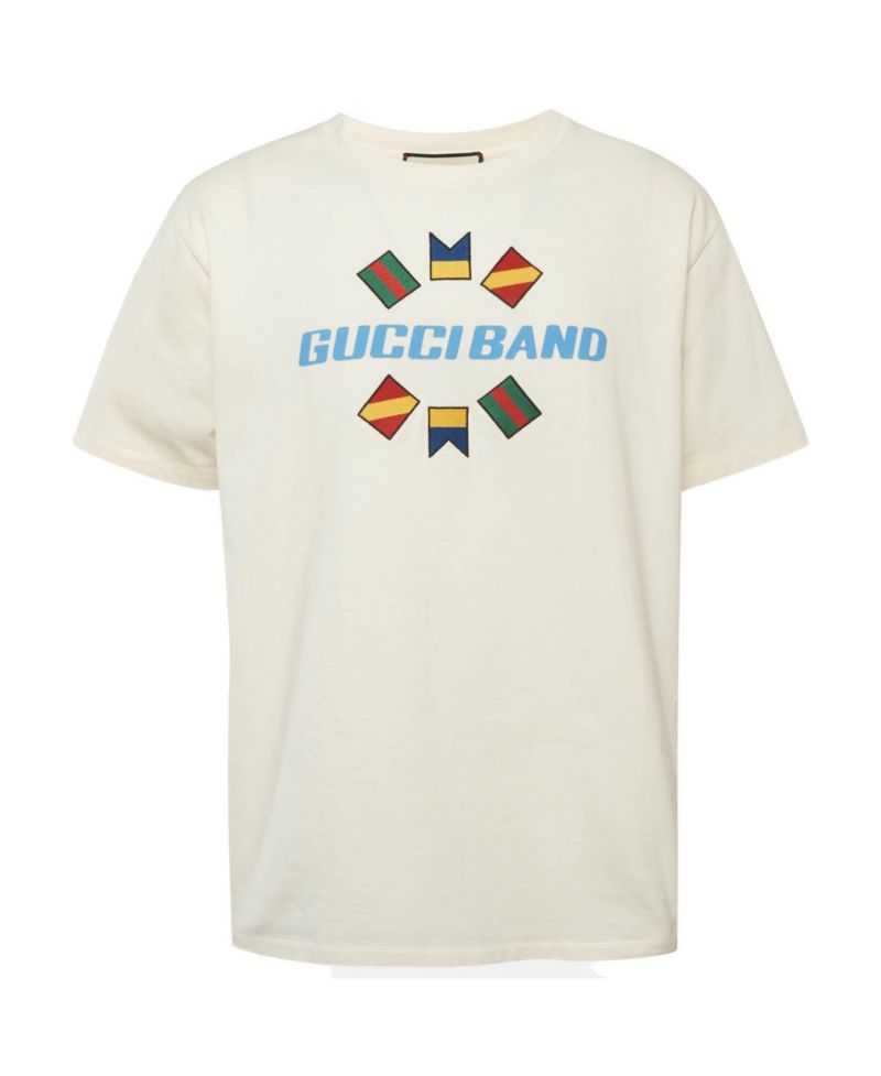 Women's Band Print Cotton T-Shirt
