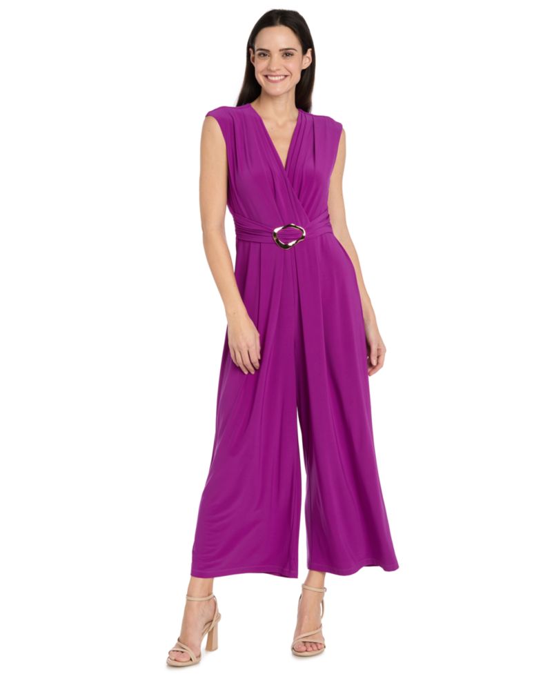 Women's Sleeveless V-Neck Wide-Leg Jumpsuit