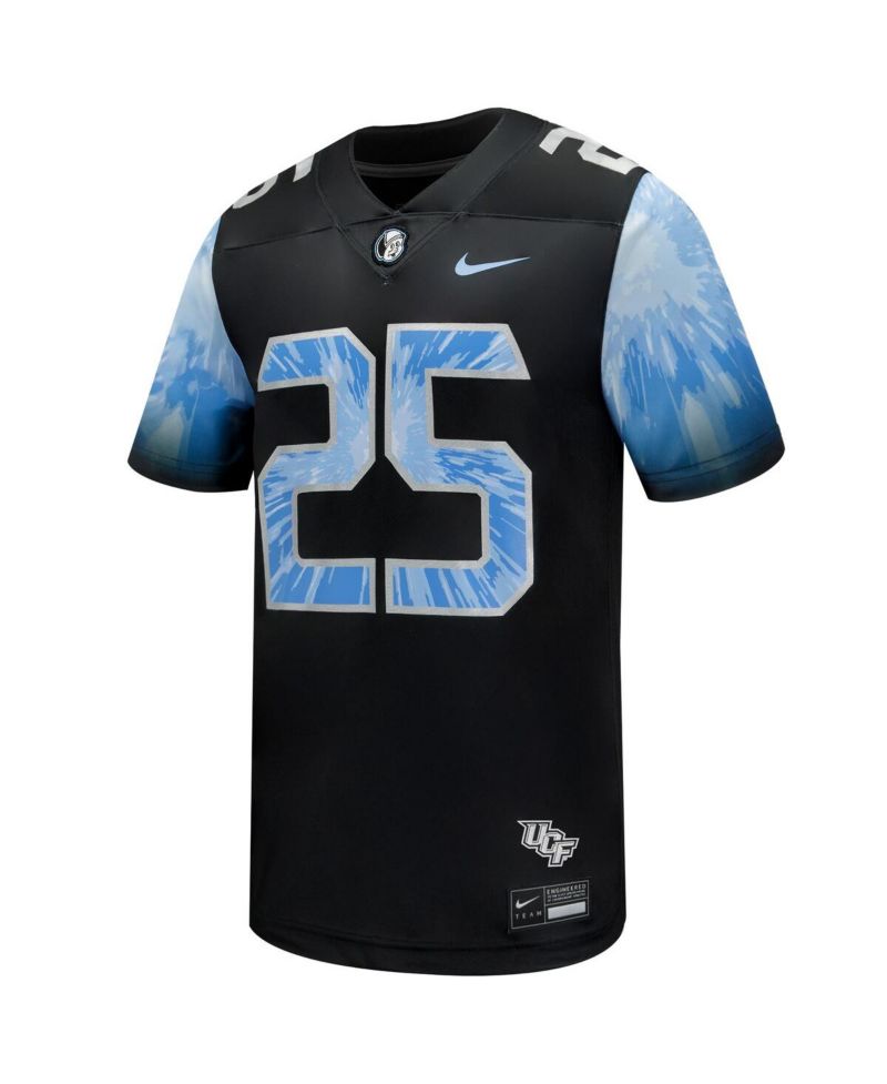 Men's 25 Black UCF Knights 2025 Space Game Football Game Jersey
