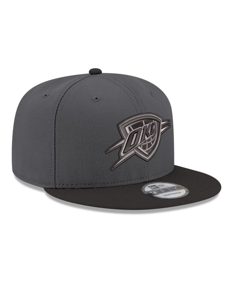 Men's Gray/Black Oklahoma City Thunder Logo 2-Tone 9FIFTY Snapback Hat