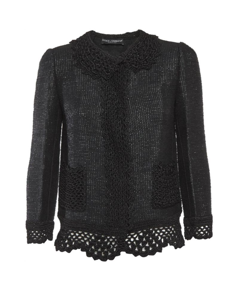 Women's Lace Trim Tweed Jacket