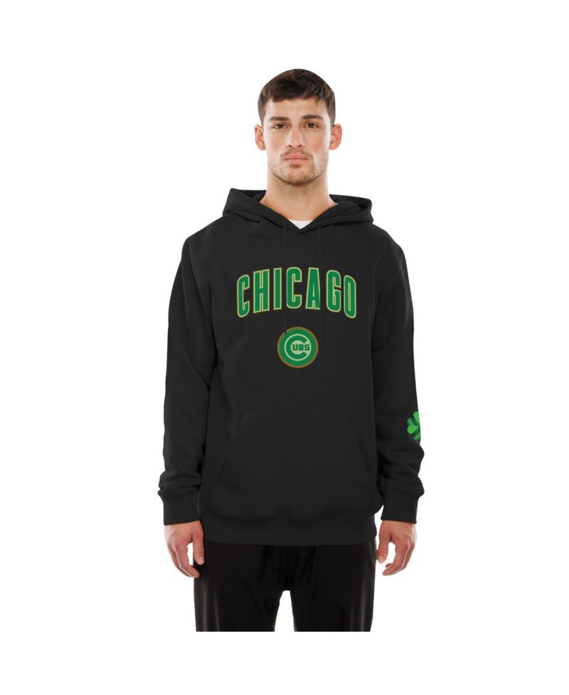 Men's Black Chicago Cubs 2026 St. Patrick's Day Fleece Hoodie