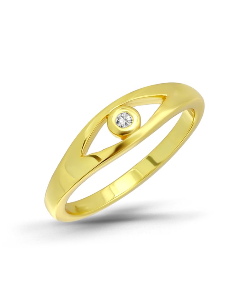 Cubic Zirconia Evil Eye Pinky Ring