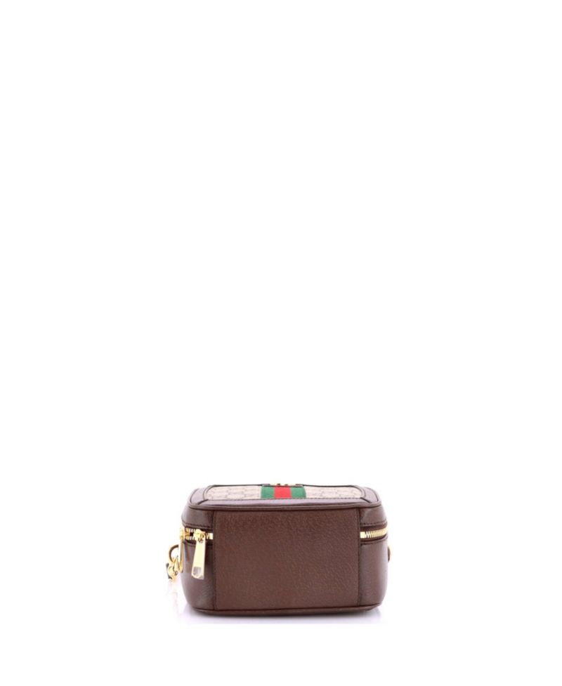 Mini Ophidia Zip Around Top Handle Bag GG Coated Canvas with Leather