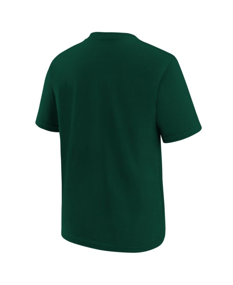 Big Boys and Girls Green Athletics Wordmark T-Shirt