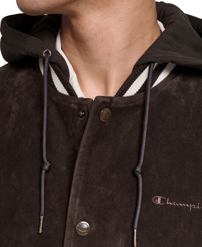 Men's Varsity Faux Suede Leather Jacket