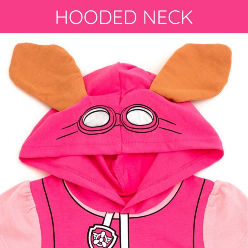 Little Girls (6-8) Hooded Cosplay T-Shirt Dress and Leggings Outfit Set