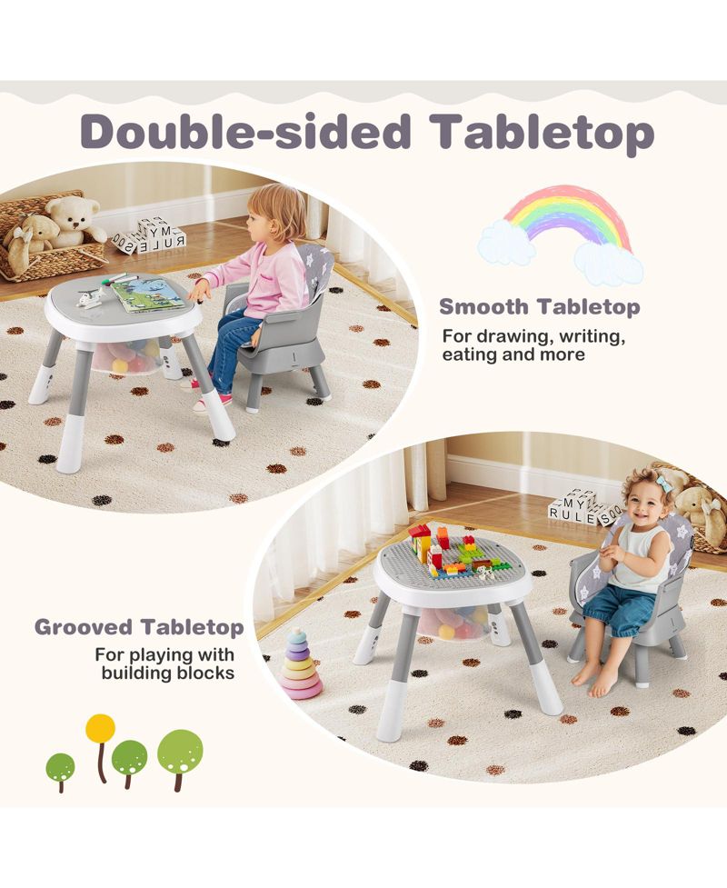 16-in-1 Baby High Chair w/ Activity Center Booster Seat Building Block Table