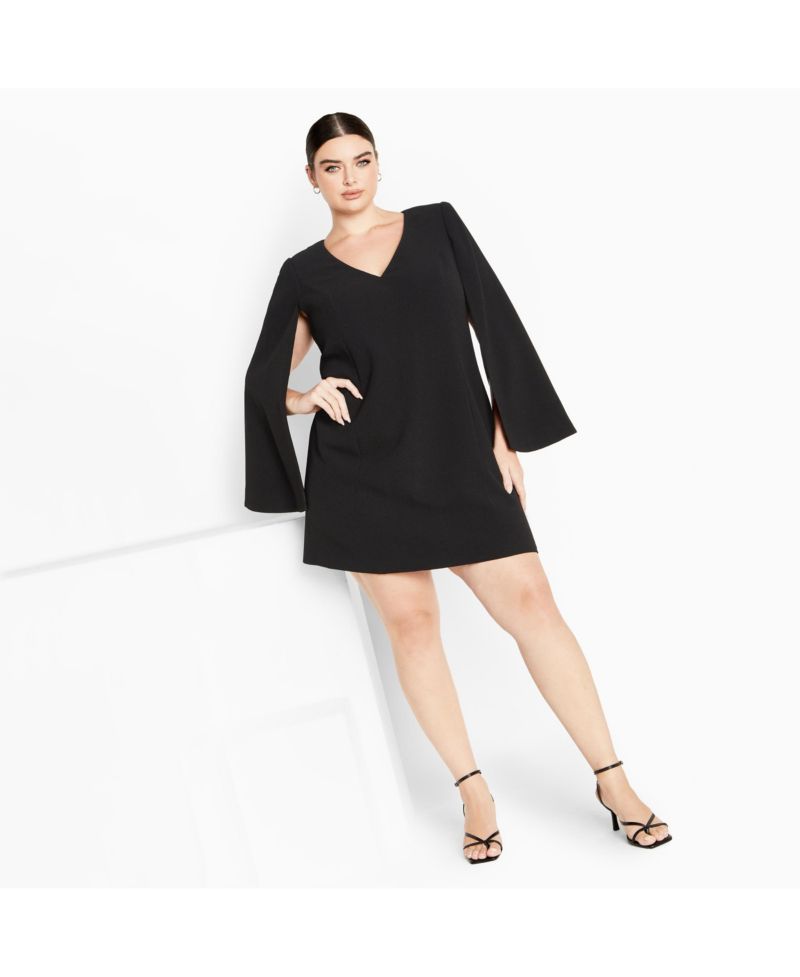 Plus Size Amaya Cape Sleeve Mini Dress