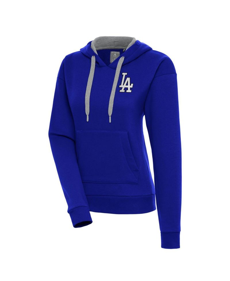 Women's Royal Los Angeles Dodgers Brushed Metallic Victory Pullover Hoodie
