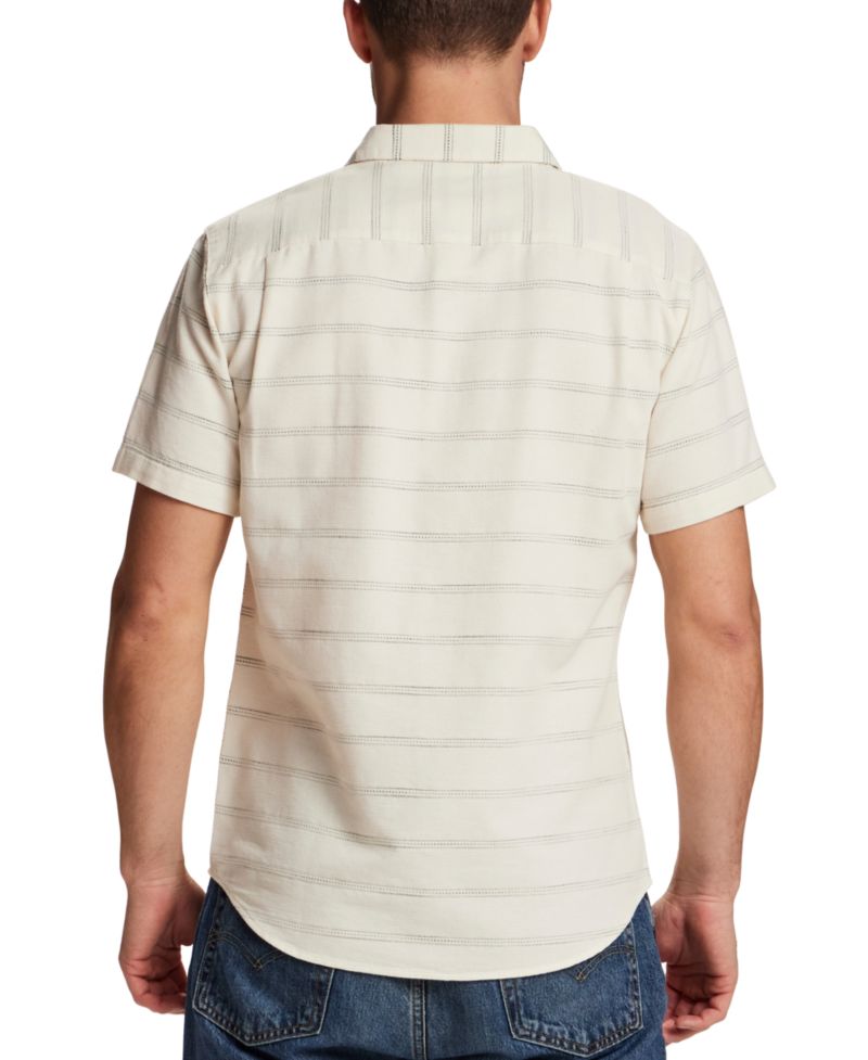 Men's Textured Horizontal Stripe Short-Sleeve Shirt