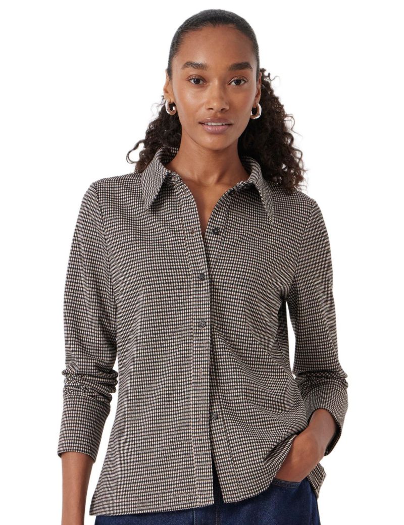 Women's Fitted Check Jersey Shirt