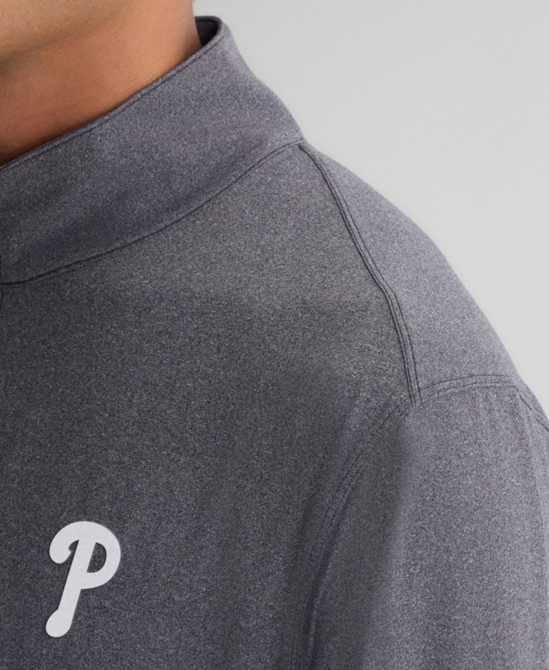Men's Charcoal Philadelphia Phillies Clutch Quarter-Zip Pullover Sweatshirt