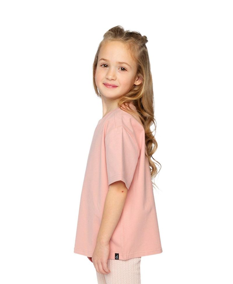Little and Big Girl 6-14 Heavy Jersey Wide Short Sleeve T-Shirt