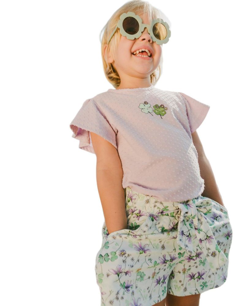 Baby Girl Jersey Shorts Printed Flowers - Baby
