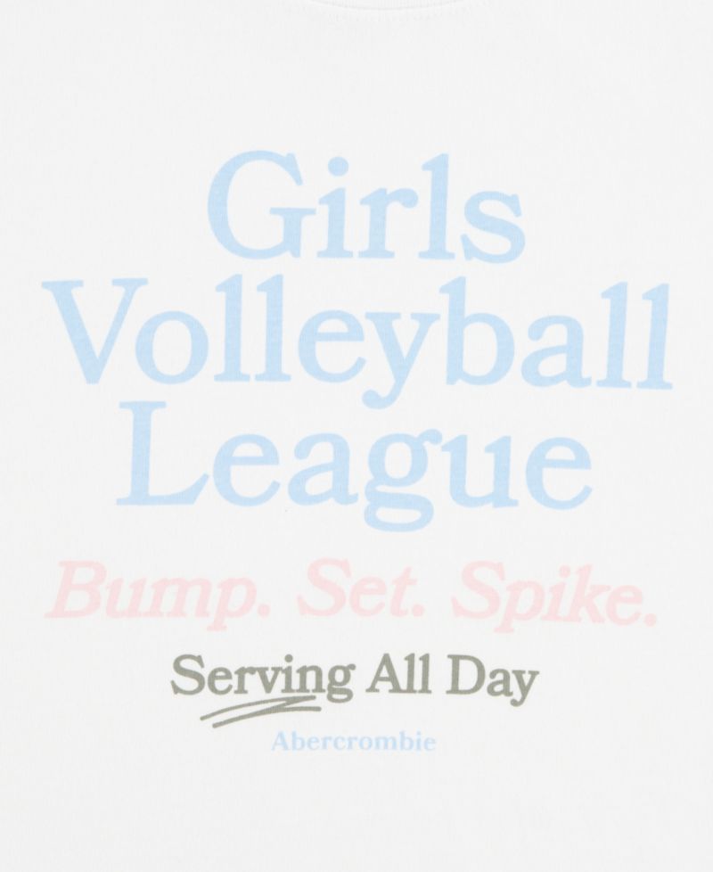 Girls' Volleyball League Oversized Crewneck T-Shirt