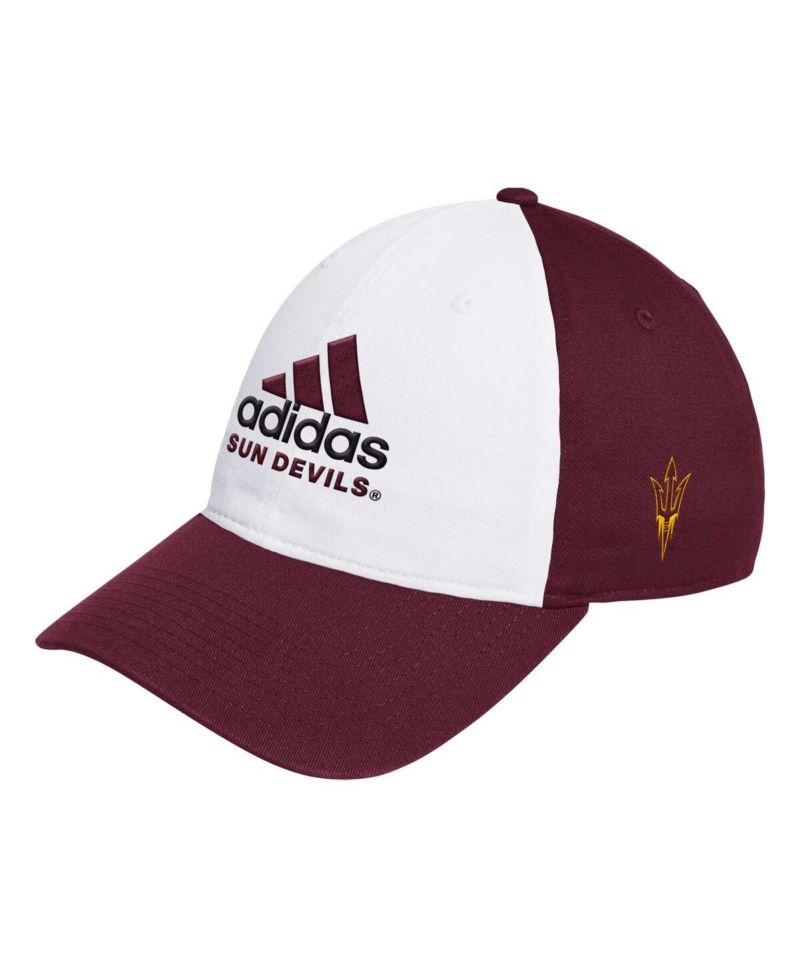 Men's White/Maroon Arizona State Sun Devils Slouch Adjustable Hat