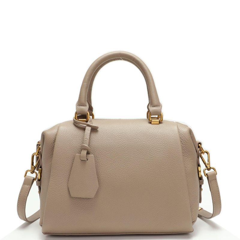 Quinn Womens Pebbled Leather Top Handle Satchel Bag Structured Crossbody Purse Handbag