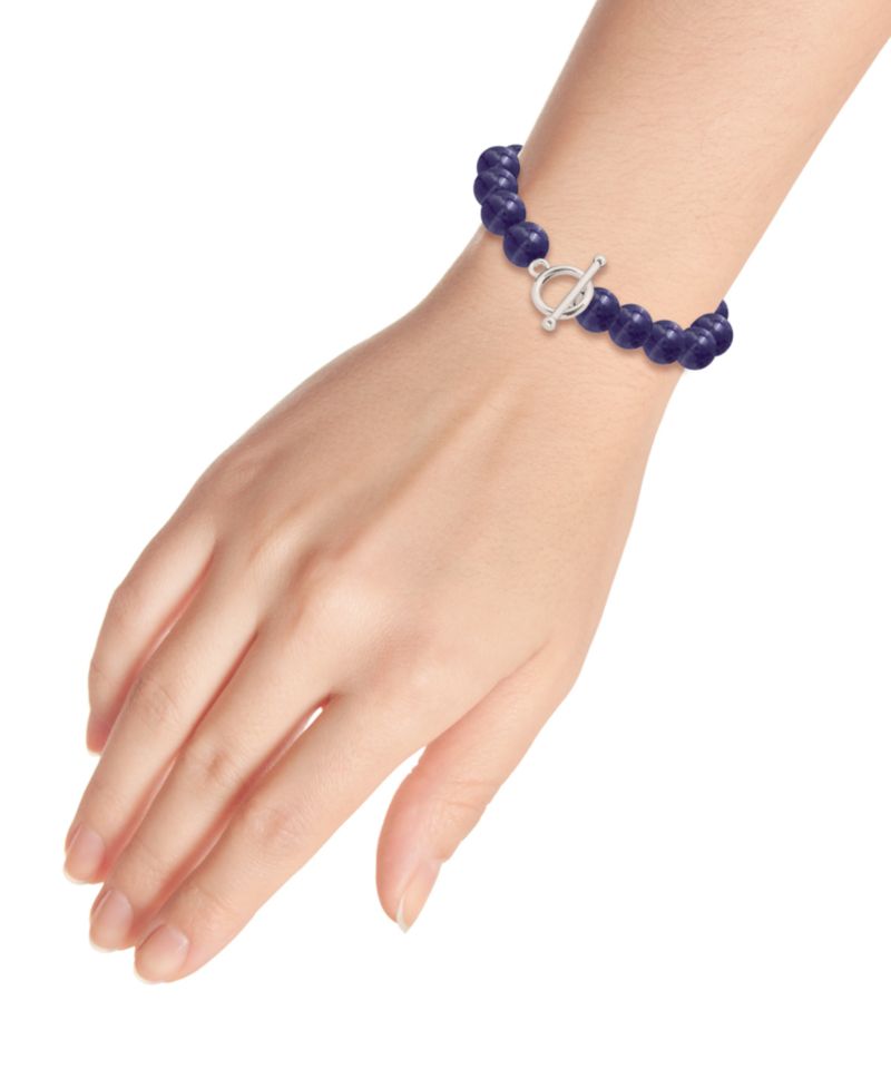 Silver Plated Multi Genuine Stone Stretch Bracelet