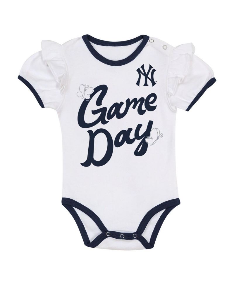 Baby Girls 3-Piece New York Yankees Bodysuit, Headband and Skirt Set