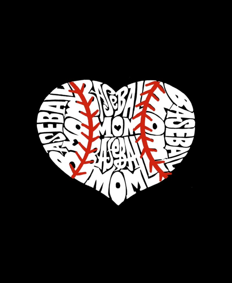 Plus Size Baseball Mom Word Art T-Shirt