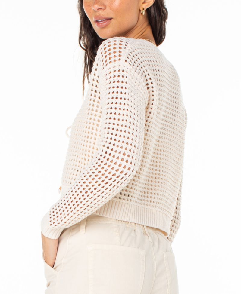 Women's Ivy Cotton Crochet Cropped Cardigan
