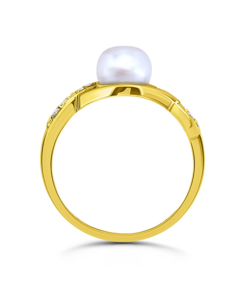 Macy's 1/4 cttw Cubic Zirconia 7mm Imitation Pearl Infinity Design Band