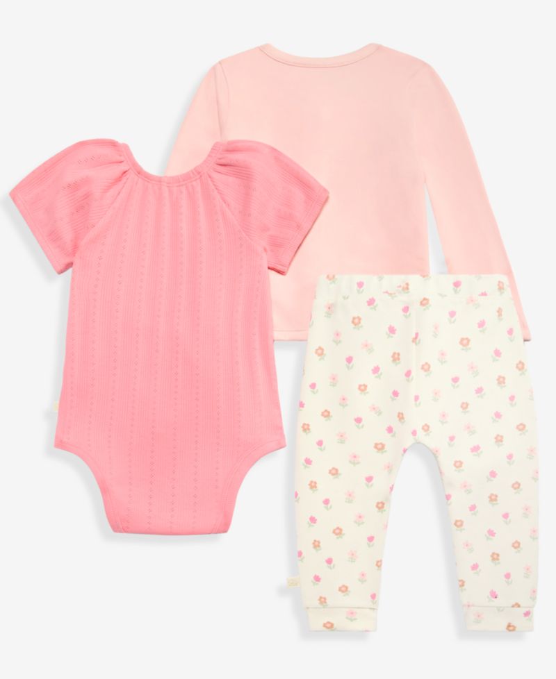 Baby Girls' Cardigan, Bodysuit and Pants, 3-Piece Set