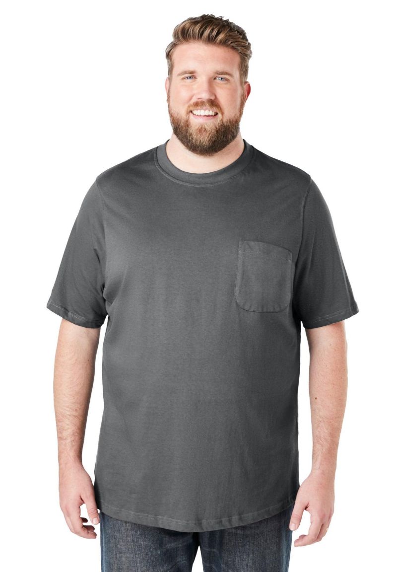 Men's by KingSize Heavyweight Pocket Crewneck T-Shirt