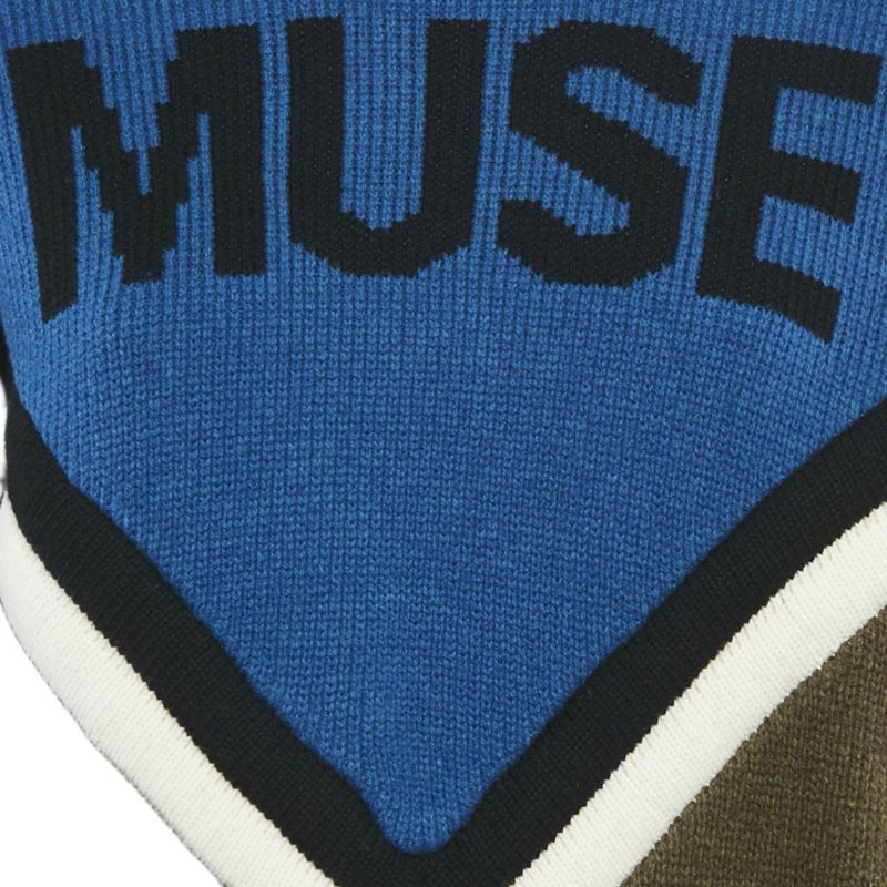 Women's Blue/green Muse Intarsia Rib Knit Sweater