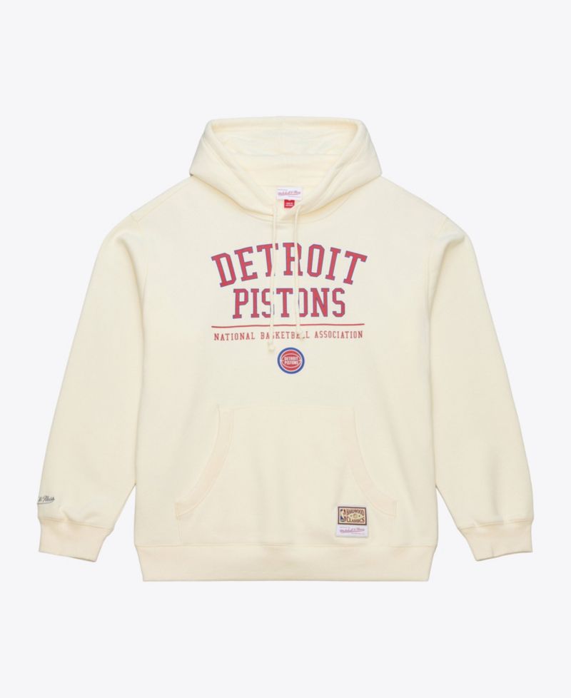 Men's Cream Detroit Pistons Walk-Off Fleece Hoodie