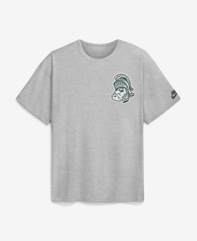 Men's Heather Gray Michigan State Spartans Legacy Logo Max90 T-Shirt