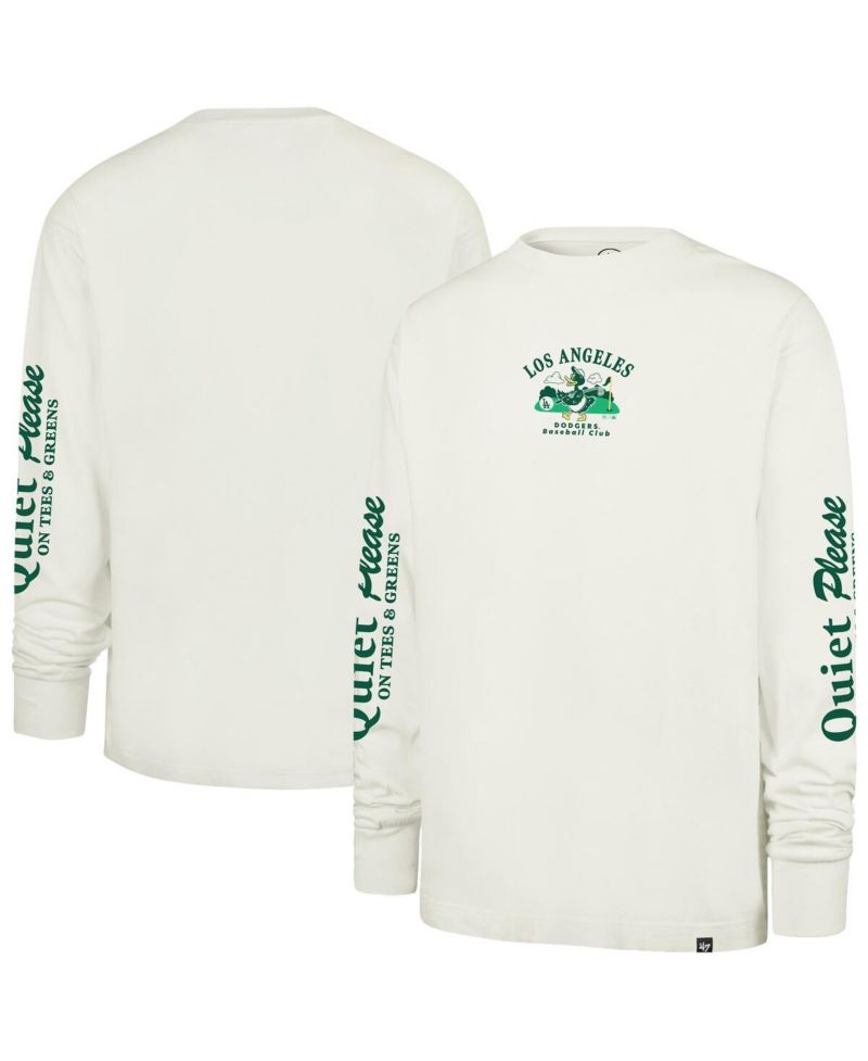 Men's Cream Los Angeles Dodgers Quiet Please Foundation Long Sleeve T-Shirt