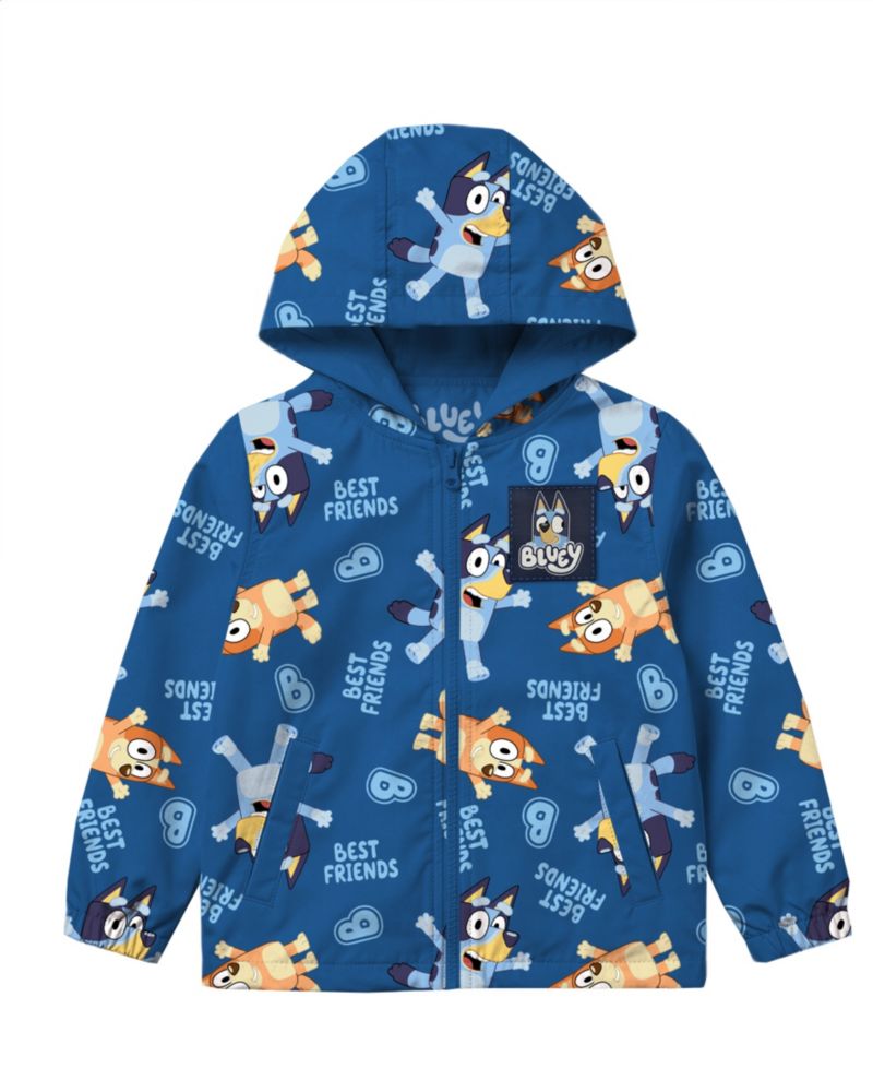Boys' 2T-7 Allover Print Full-Zip Hooded Windbreaker Jacket
