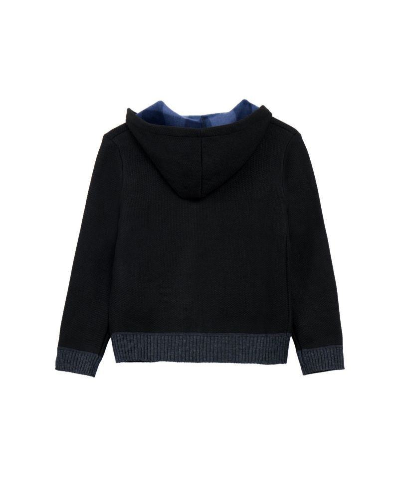 Boy's Fleece Lined Full Zip Hooded Knit Sweater Size 4-18