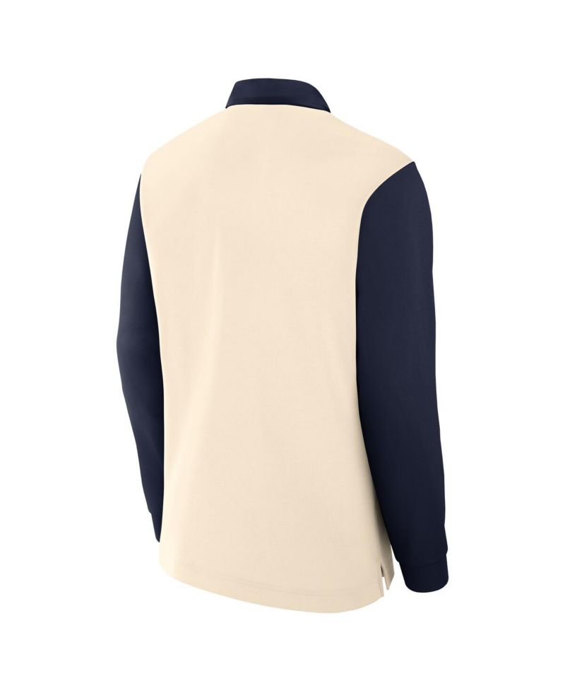 Men's Cream/Navy West Virginia Mountaineers Rugby Long Sleeve Shirt