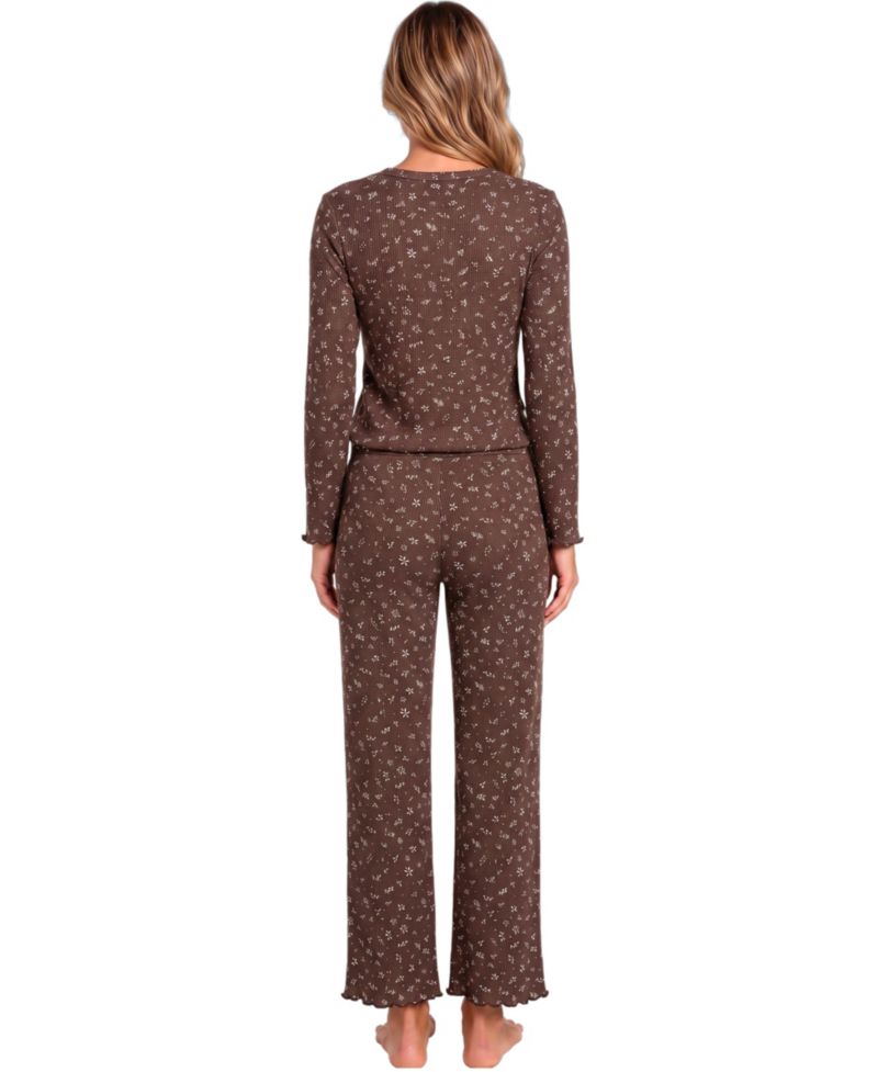 Women's Wonder Rib 3x3 Floral-Print Ribbed Top and Pants, 2-Piece Set