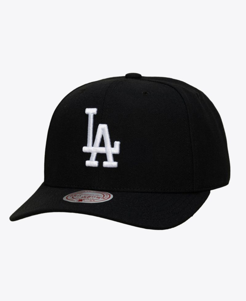 Men's Black Los Angeles Dodgers Black and White Pro Crown Snapback