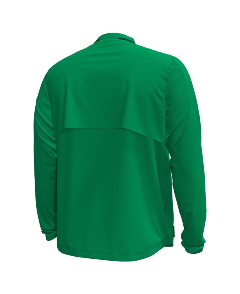 Men's Green Notre Dame Fighting Irish 2026 Sideline Motivate Woven Quarter-Zip Long Sleeve Pullover