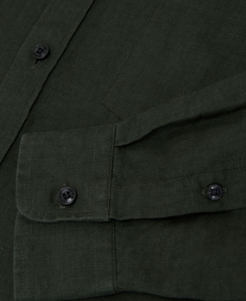 Men's Queens Linen Regular-Fit Button-Down Shirt