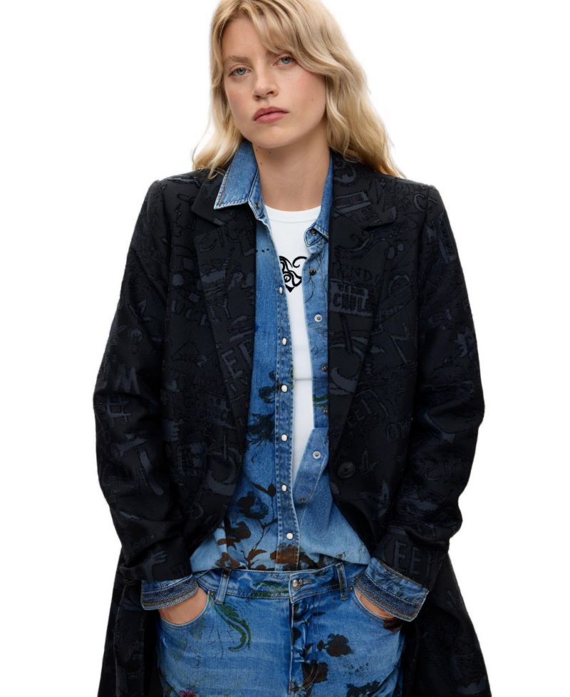 Women's Straight jacquard coat