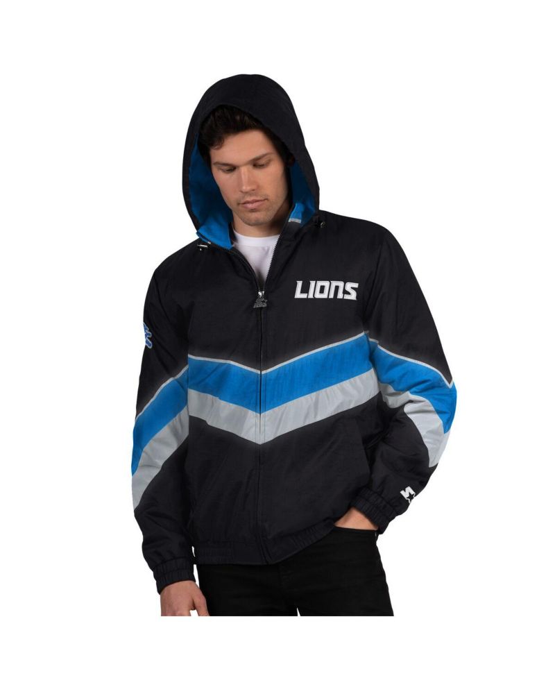 Men's Black/Blue Detroit Lions Thursday Night Gridiron Full-Zip Jacket