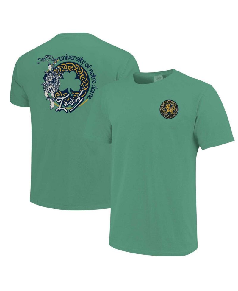 Men's and Women's Green Notre Dame Fighting Irish Hyper Local Celtic Knot Bagpipes T-Shirt