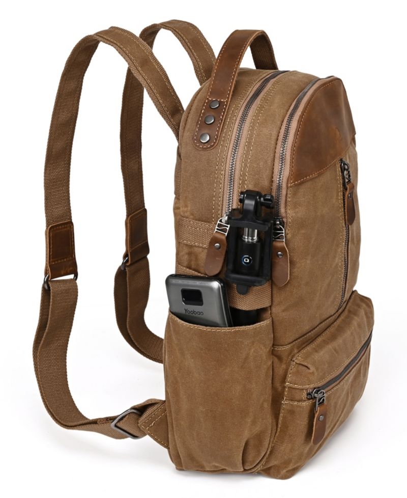 Mountain Leaf Utility Bee-Wax Canvas Backpack