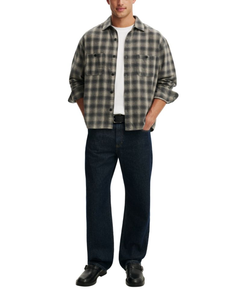 Men's Richmond Plaid Classic-Fit Long-Sleeve Shirt