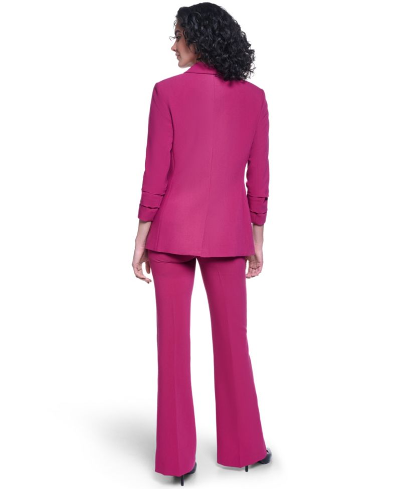 Women's 3/4-Sleeve Shoulder Padded One-Button Blazer