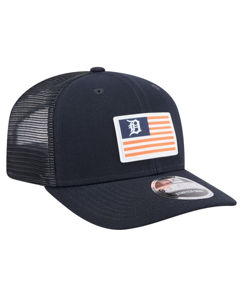 Men's Navy Detroit Tigers Flag 9SEVENTY Stretch-Snap Hat